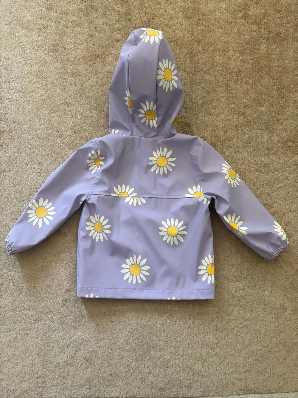 Kids' Lavender Daisy Raincoat with Hood